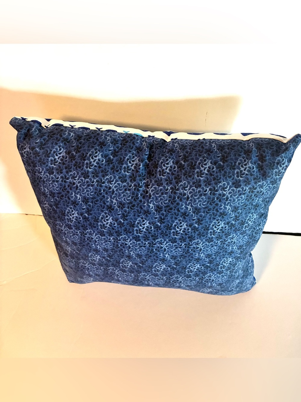 Navy and Light Blue Whale Print Throw Pillow - Picture 4 of 4